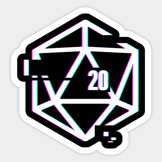 Glitched d20 | Roleplaying Board Game Graphic Sticker by MeatMan